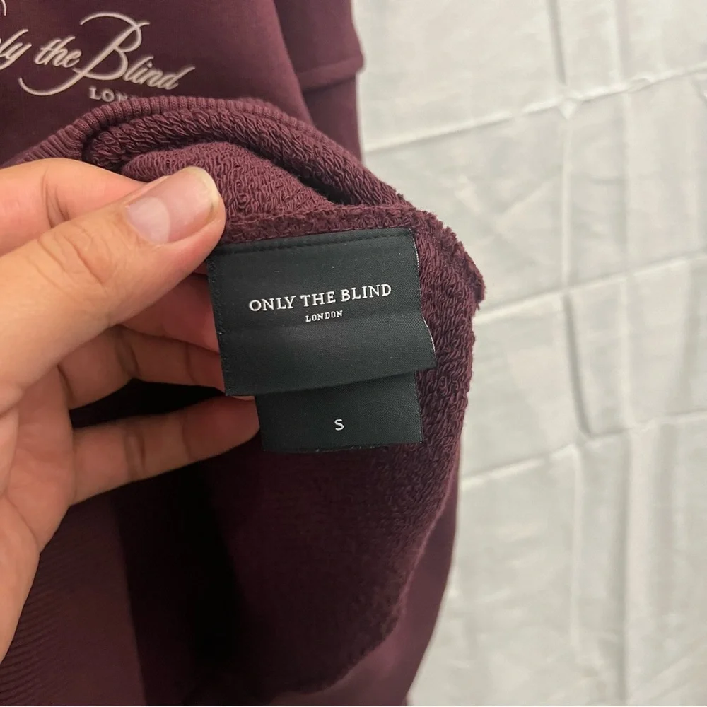 Only The Blind London MAROON ESSENTIAL HOODIE S Maroon Color Men Small Fashion - Picture 13 of 13